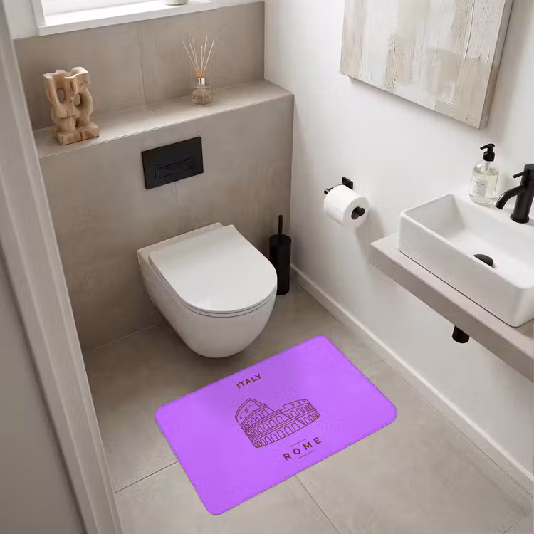 Wc Mat - Architectuur - Colosseum - Rome - Minimalistisch - Paars — 6