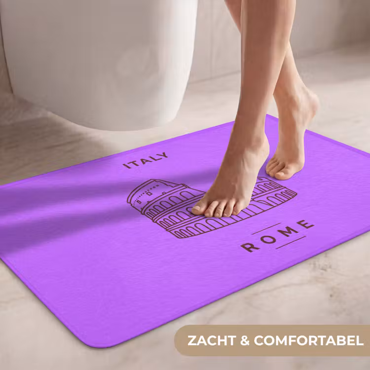 Wc Mat - Architectuur - Colosseum - Rome - Minimalistisch - Paars — 7