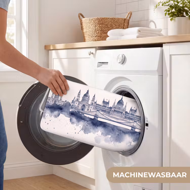 Wc Mat - Boedapest - Skyline - Architectuur - Aquarel - Blauw — 5