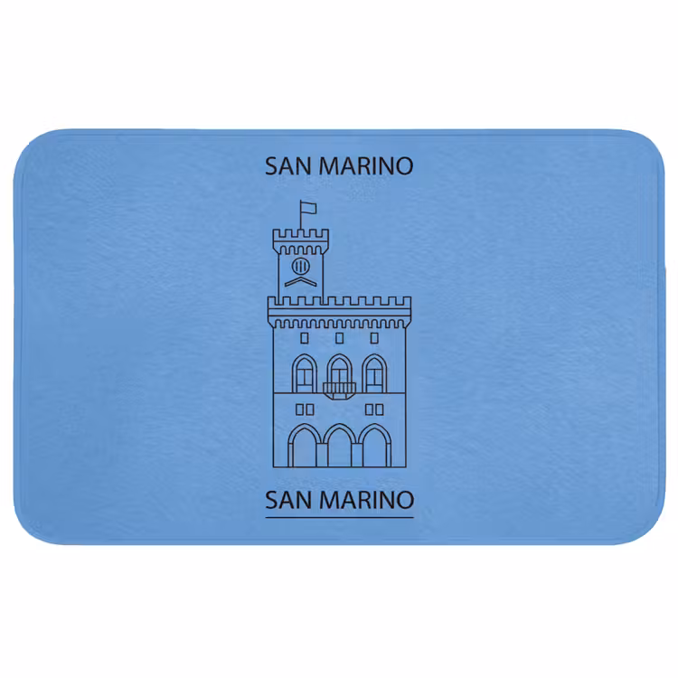 Wc Mat - Gebouw - San Marino - Architectuur - Lijntekening - Blauw — 1