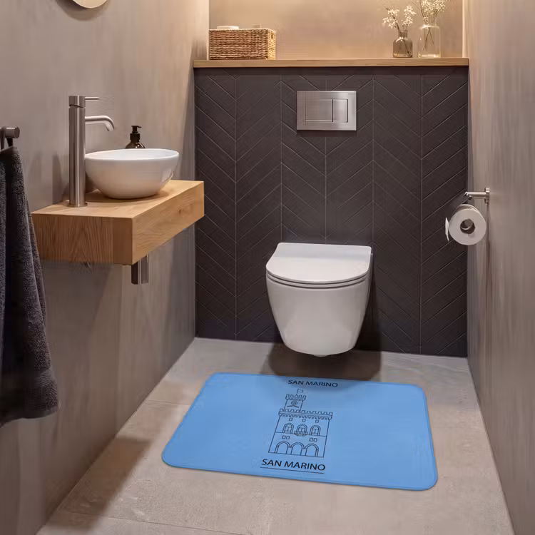 Wc Mat - Gebouw - San Marino - Architectuur - Lijntekening - Blauw — 2