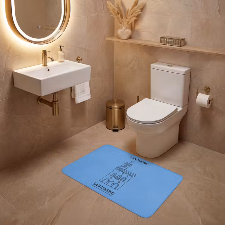 Wc Mat - Gebouw - San Marino - Architectuur - Lijntekening - Blauw — 4