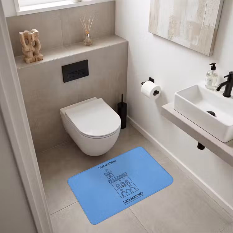 Wc Mat - Gebouw - San Marino - Architectuur - Lijntekening - Blauw — 6