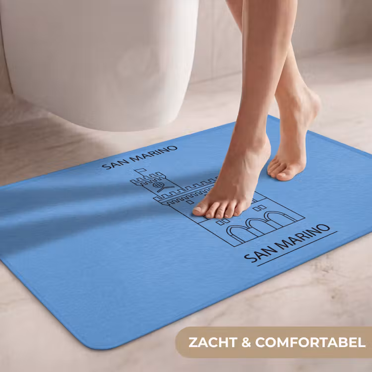 Wc Mat - Gebouw - San Marino - Architectuur - Lijntekening - Blauw — 7