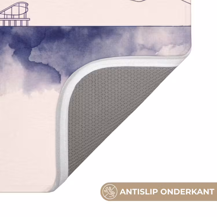Wc Mat - Los Angeles - Skyline - Architectuur - Aquarel - Blauw — 3