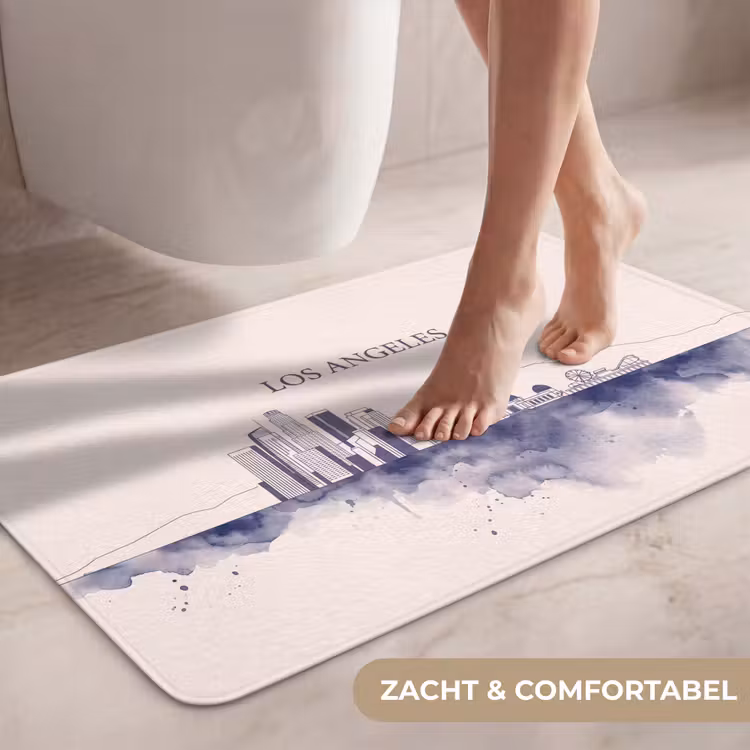 Wc Mat - Los Angeles - Skyline - Architectuur - Aquarel - Blauw — 7