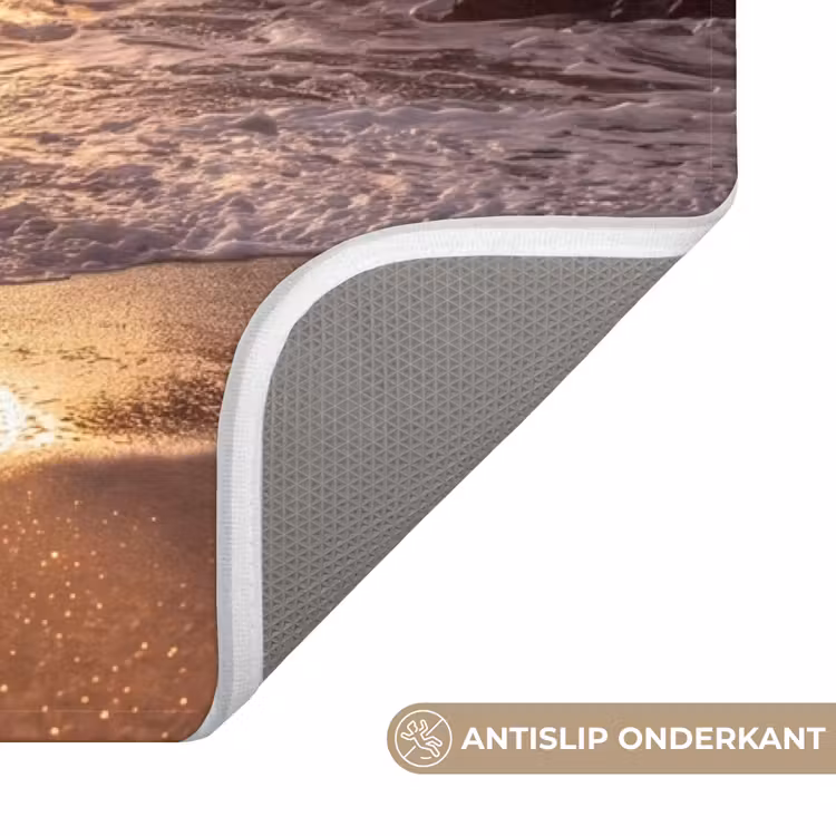 Wc Mat - Mensen - Oceaan - Zonsondergang - Kust - Goud — 3