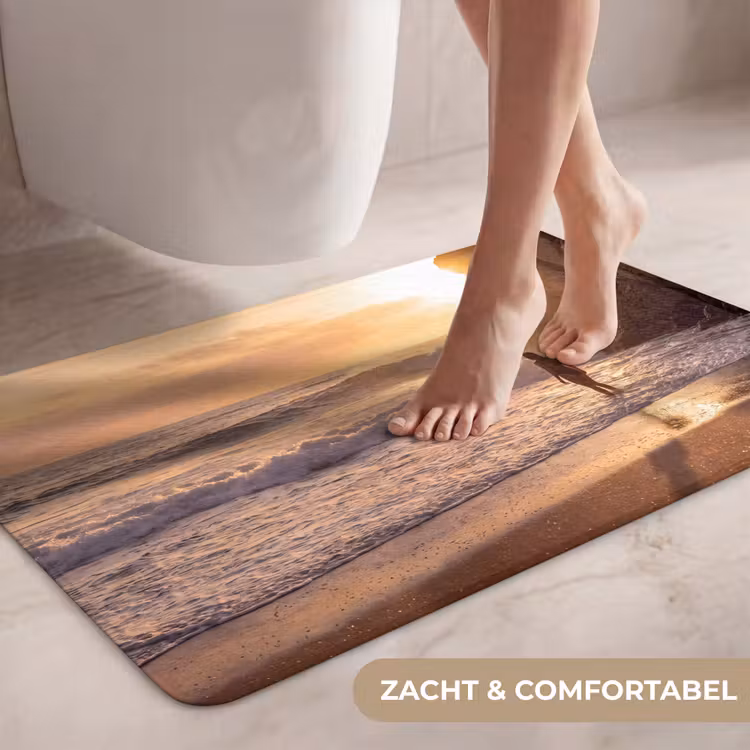 Wc Mat - Mensen - Oceaan - Zonsondergang - Kust - Goud — 7