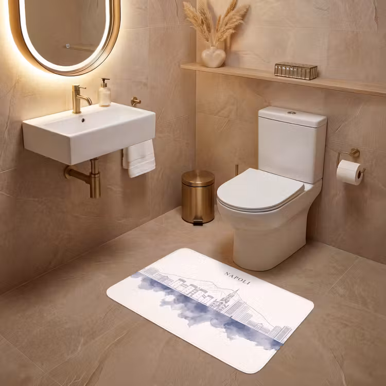 Wc Mat - Napels - Skyline - Italie - Lijntekening - Aquarel — 4