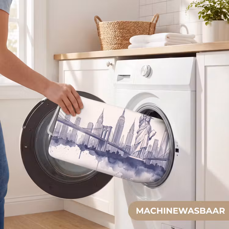 Wc Mat - New York - Vrijheidsbeeld - Skyline - Illustratie - Blauw — 5