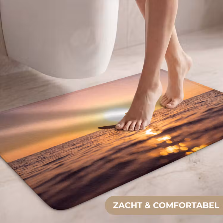Wc Mat - Persoon - Surfen - Zonsondergang - Zee - Oranje — 7