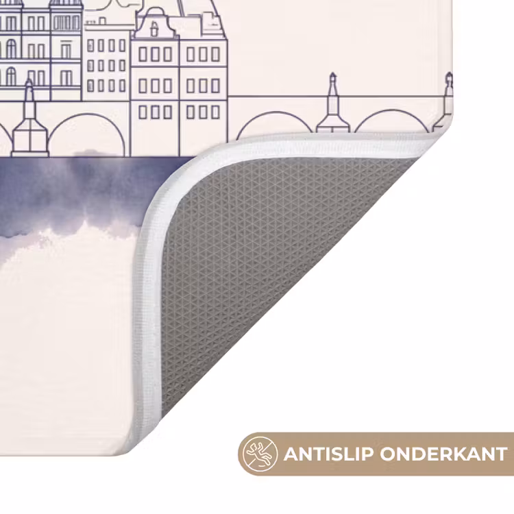 Wc Mat - Praag - Skyline - Architectuur - Blauw — 3