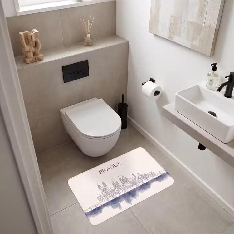 Wc Mat - Praag - Skyline - Architectuur - Blauw — 6