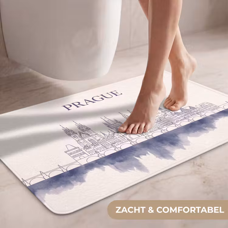 Wc Mat - Praag - Skyline - Architectuur - Blauw — 7