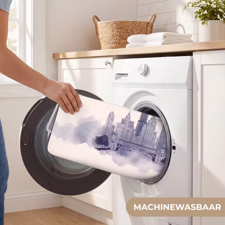 Wc Mat - Stad - Skyline - Architectuur - Lijntekening - Blauw — 5