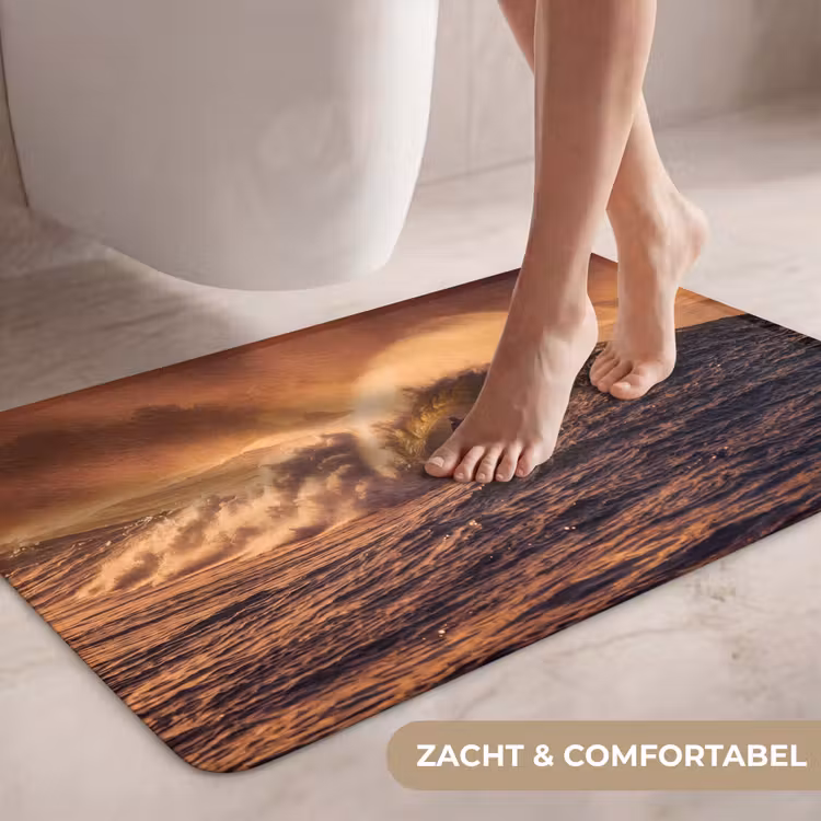 Wc Mat - Surfer - Golf - Oceaan - Sport - Oranje — 7