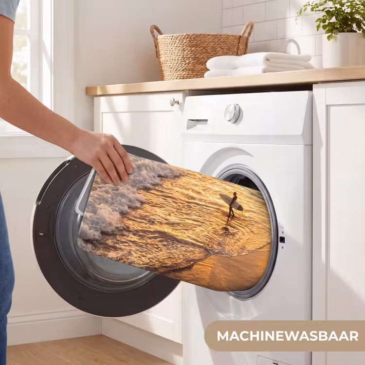 Wc Mat - Surfer - Strand - Zonsondergang - Oceaan - Goud — 5