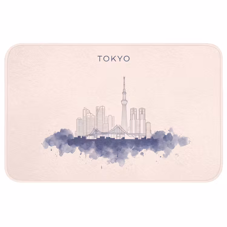 Wc Mat - Tokyo - Skyline - Stad - Abstract - Blauw — 1