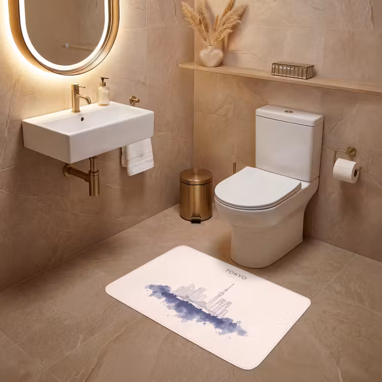 Wc Mat - Tokyo - Skyline - Stad - Abstract - Blauw — 4