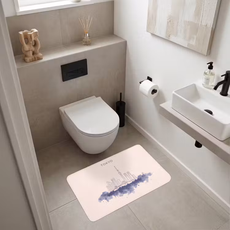 Wc Mat - Tokyo - Skyline - Stad - Abstract - Blauw — 6