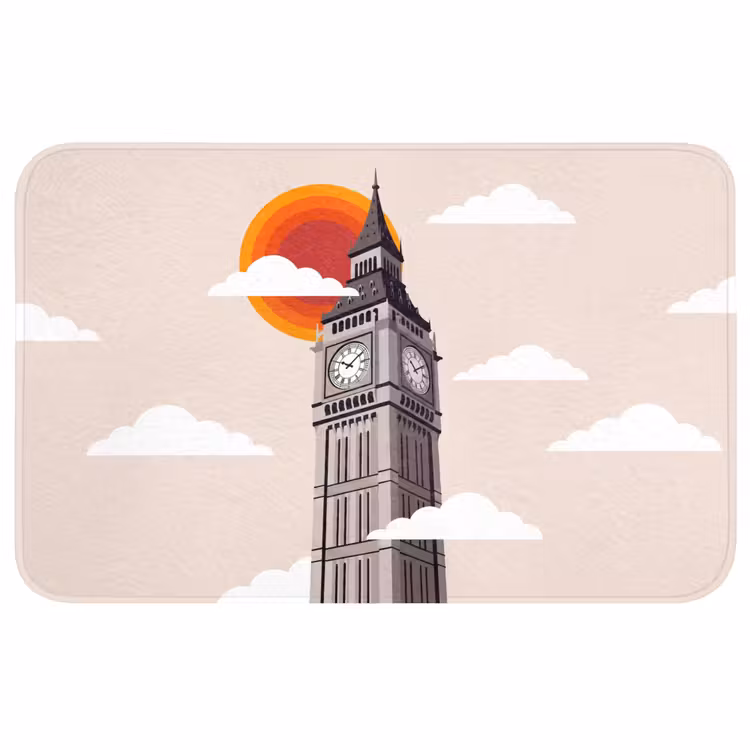 Wc Mat - Toren - Klok - Londen - Architectuur - Retro — 1