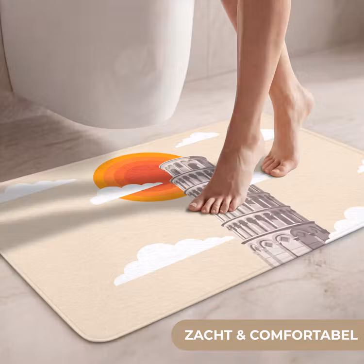 Wc Mat - Toren - Pisa - Architectuur - Minimalistisch - Beige — 7