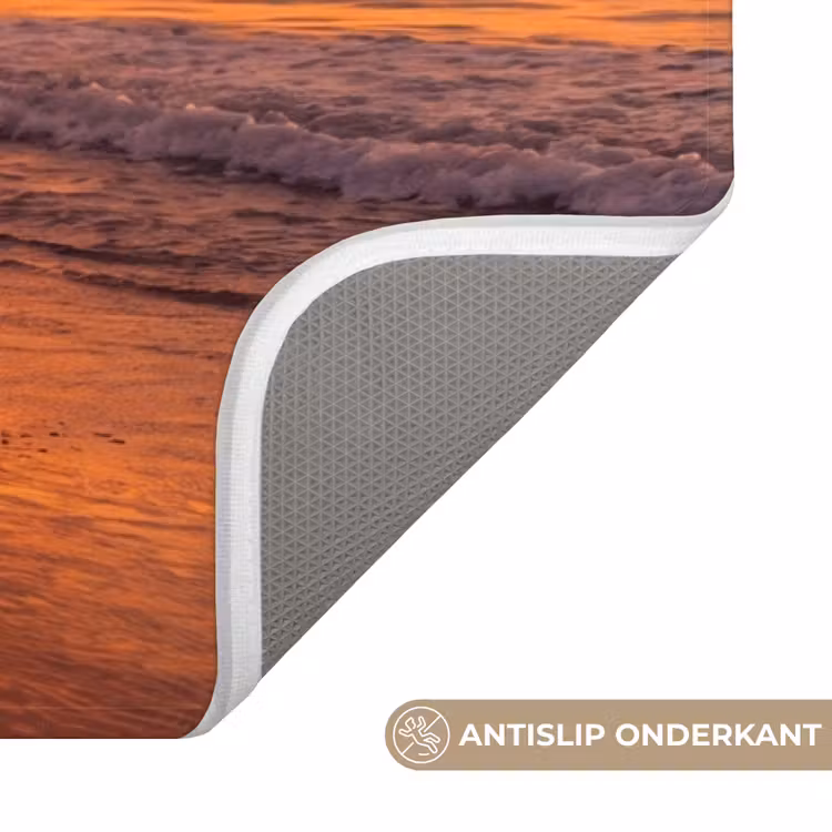 Wc Mat - Vrouw - Surfplank - Strand - Zonsondergang - Oranje — 3