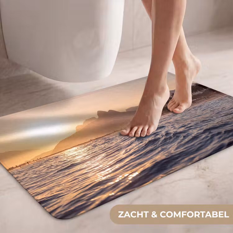 Wc Mat - Zee - Golven - Zonsondergang - Kust - Goud — 7