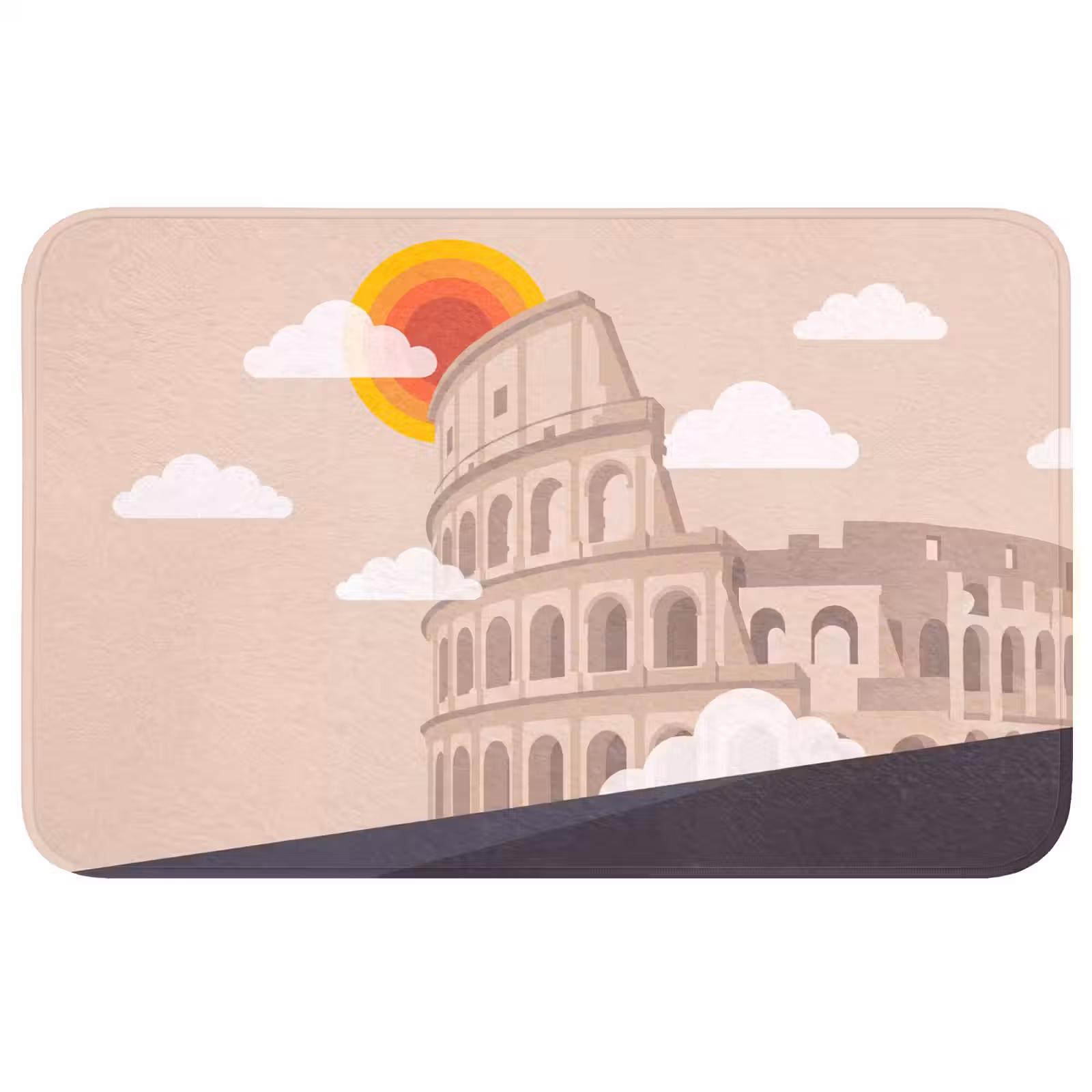 Wc Mat - Colosseum - Zonsopgang - Rome - Architectuur - Beige — 1