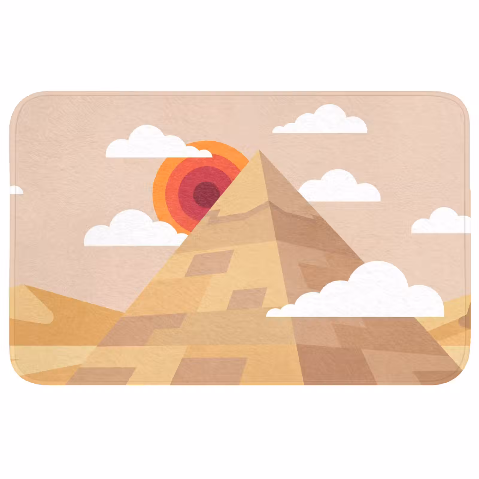 Wc Mat - Piramide - Zon - Woestijn - Modern - Oranje — 1