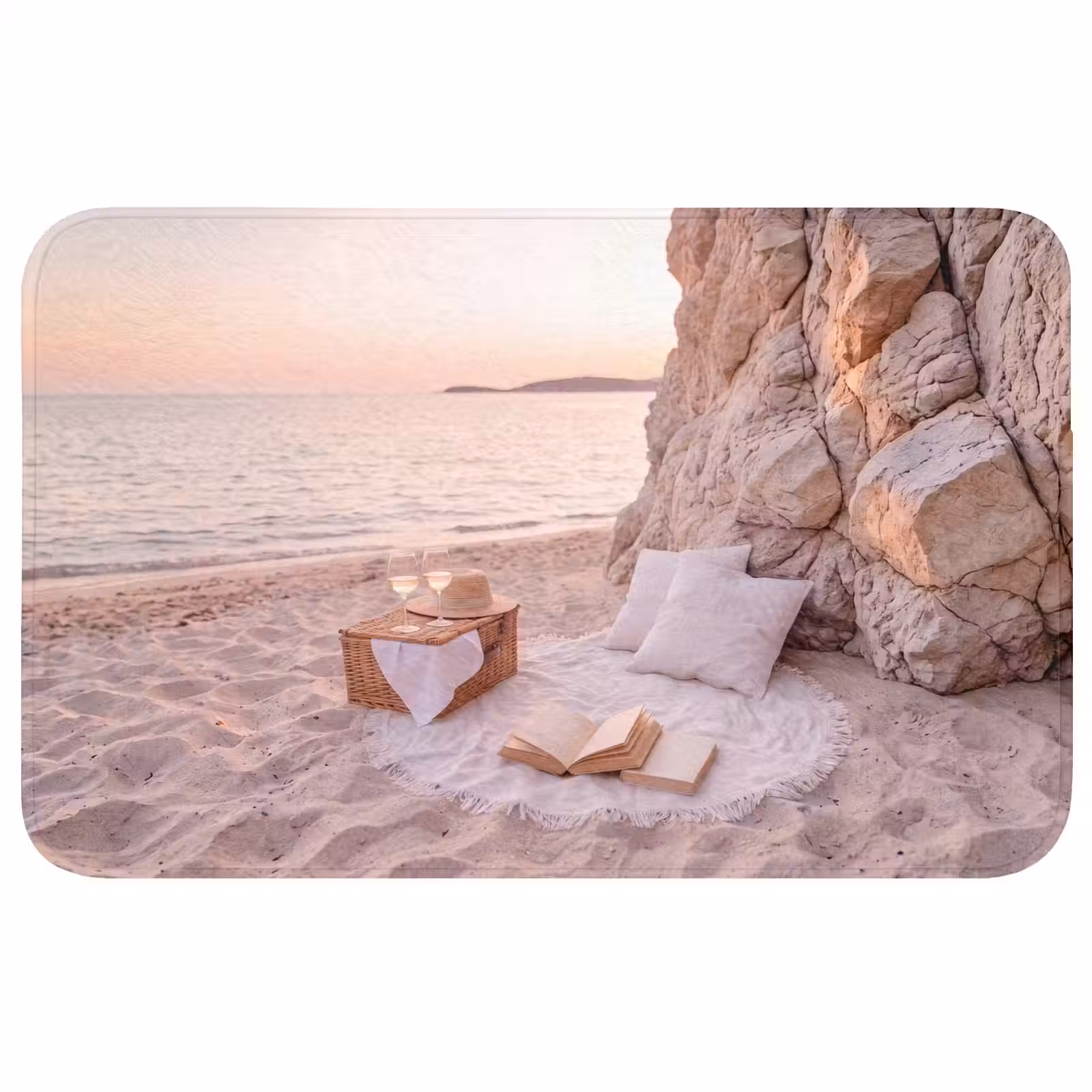 Wc Mat - Strand - Picknick - Zonsondergang - Zomer - Natuur — 1