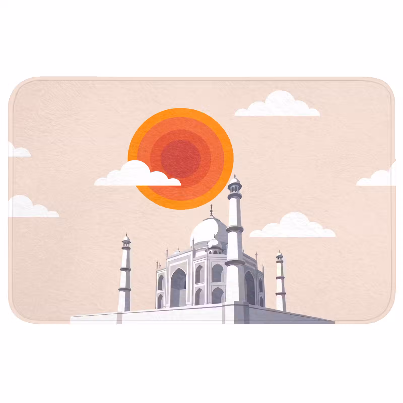 Wc Mat - Taj Mahal - Zon - Koepel - Architectuur - India - Grafisch — 1