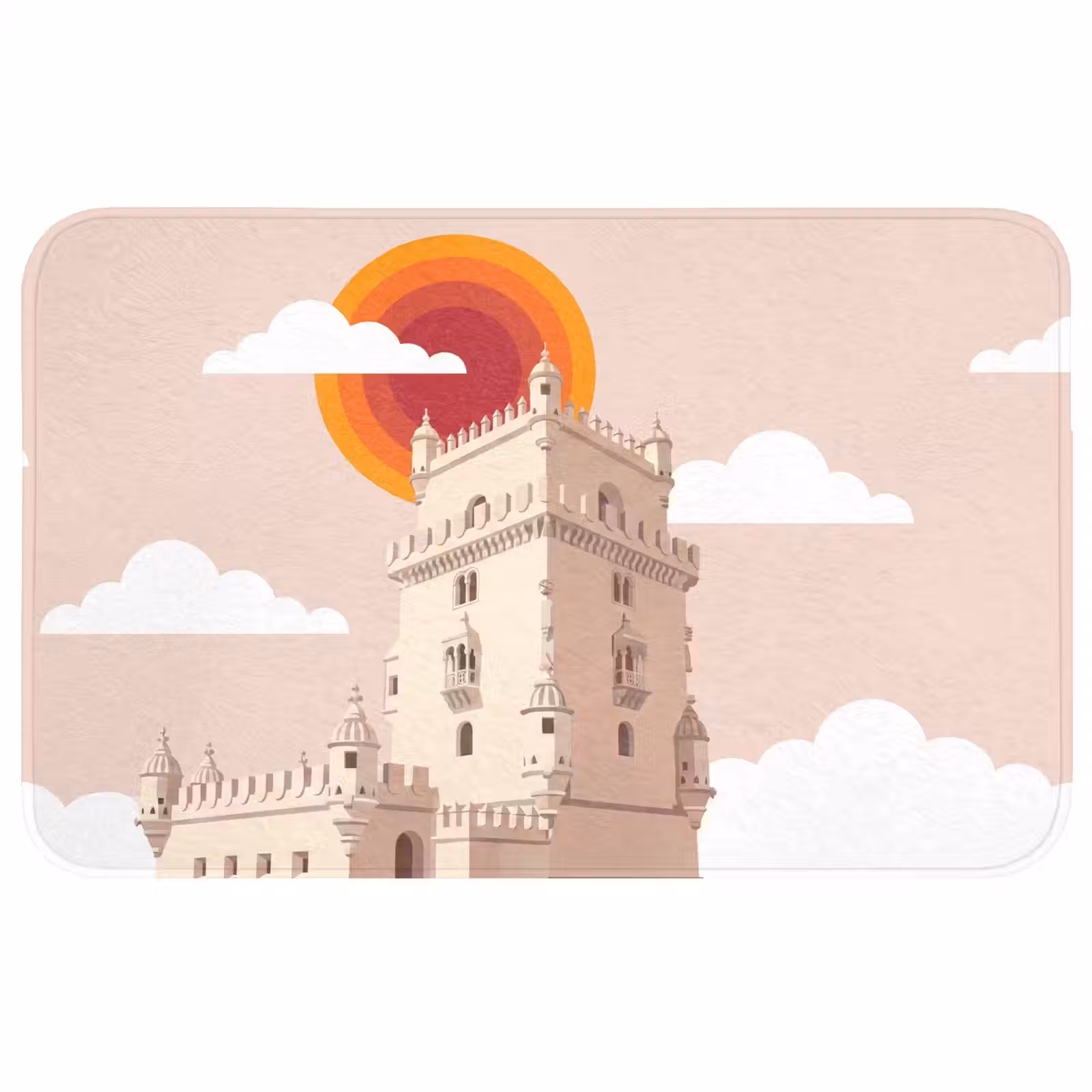 Wc Mat - Toren - Rivier - Architectuur - Modern - Oranje — 1