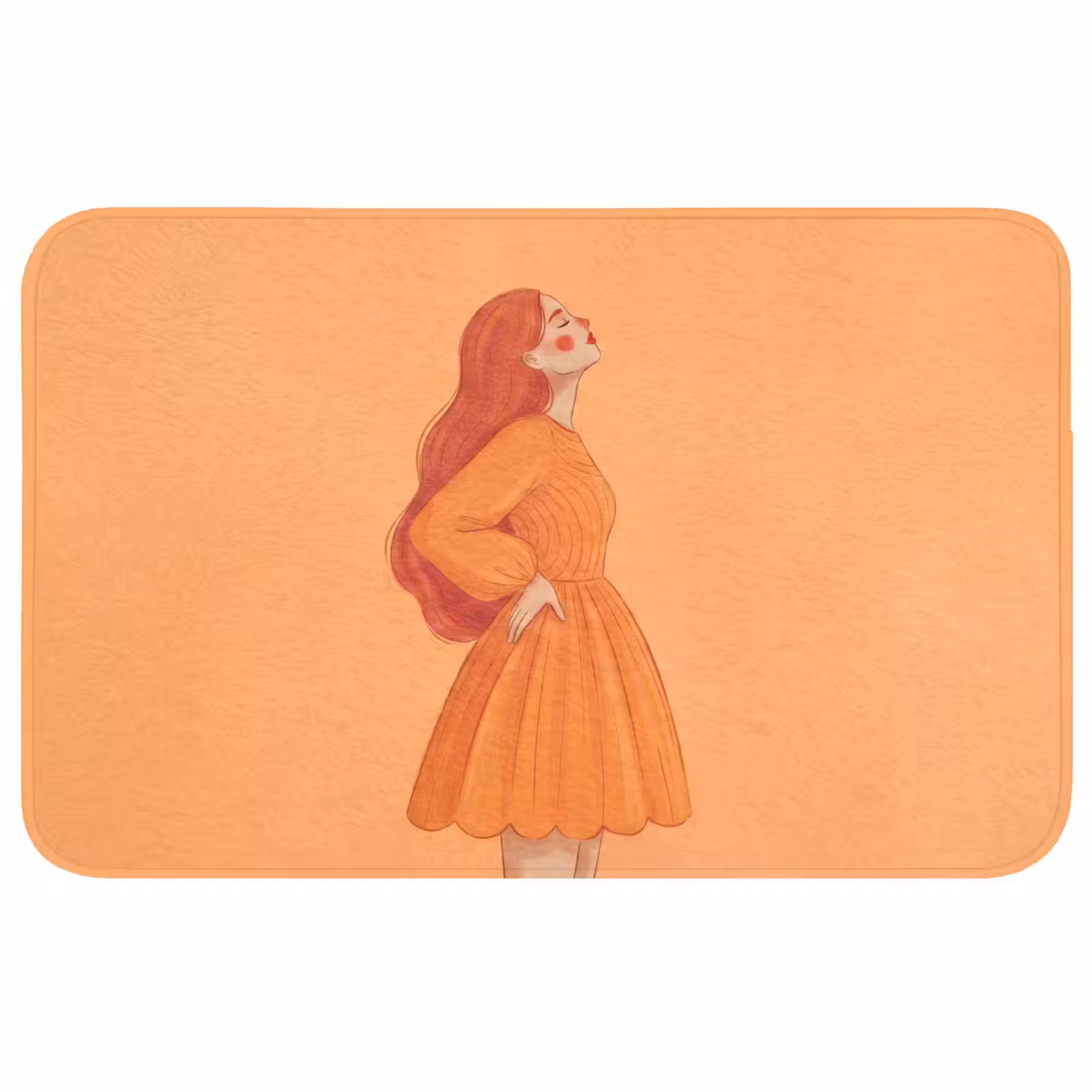 Wc Mat - Vrouw - Profiel - Mensen - Modern - Oranje — 1