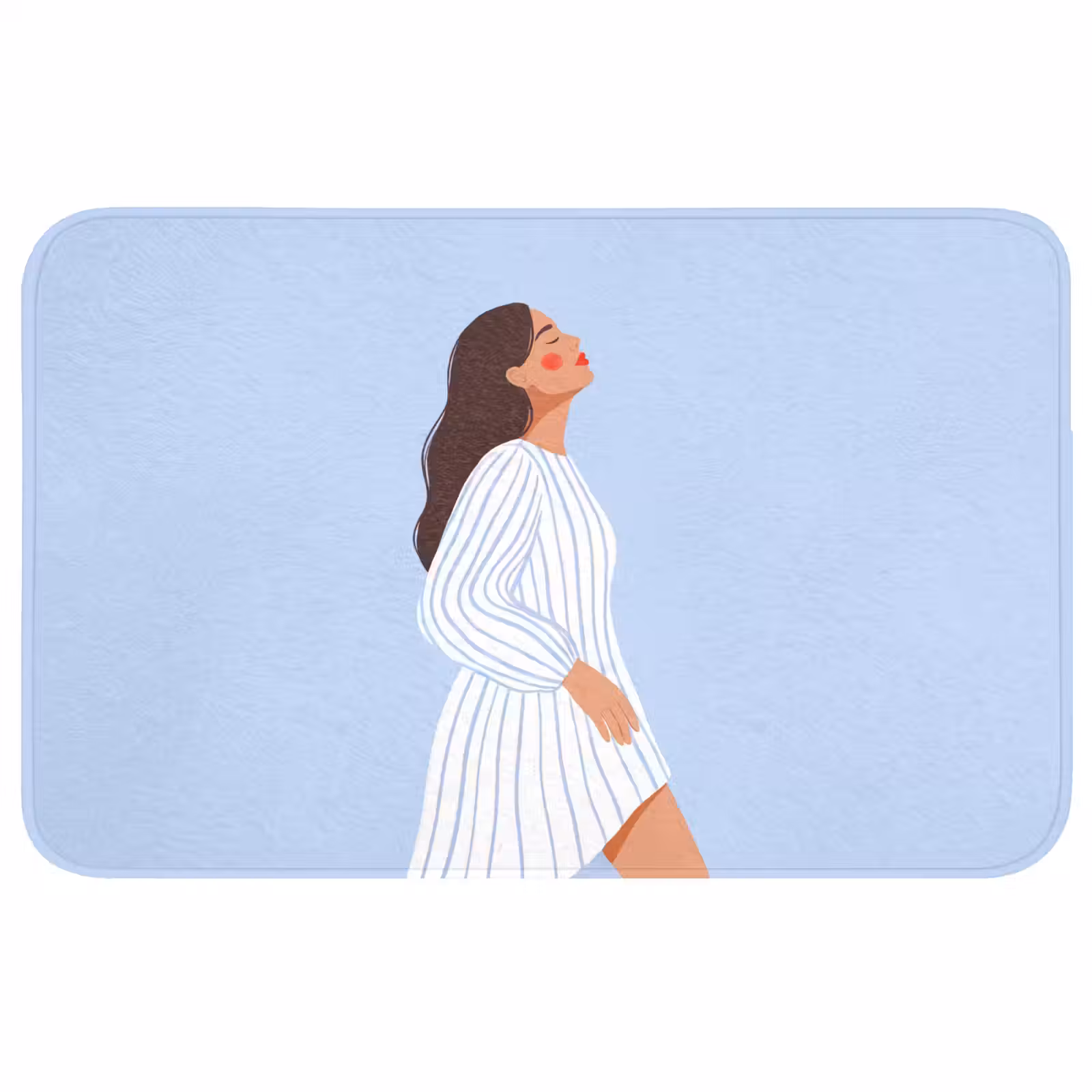 Wc Mat - Vrouw - Profiel - Rust - Modern - Illustratie — 1