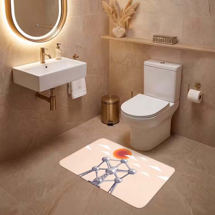 Wc Mat - Architectuur - Geometrie - Stad - Modern - Grijs — 4
