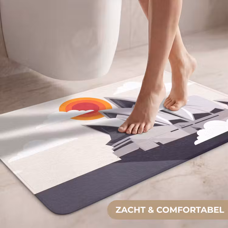Wc Mat - Architectuur - Stadsgezicht - Modern - Grijs - Oranje — 7