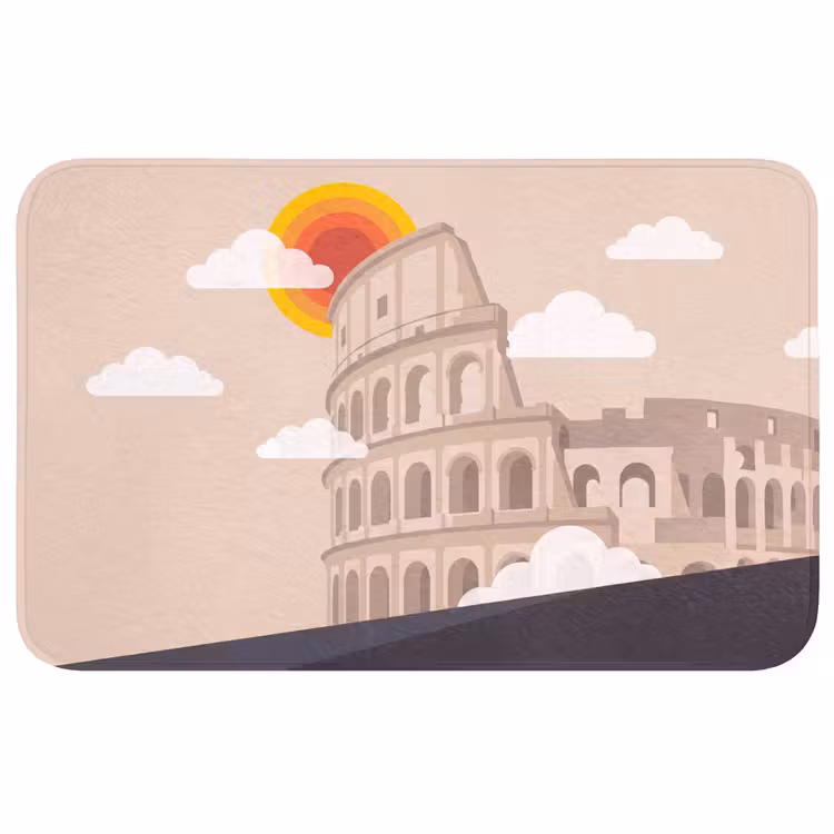 Wc Mat - Colosseum - Zonsopgang - Rome - Architectuur - Beige — 1