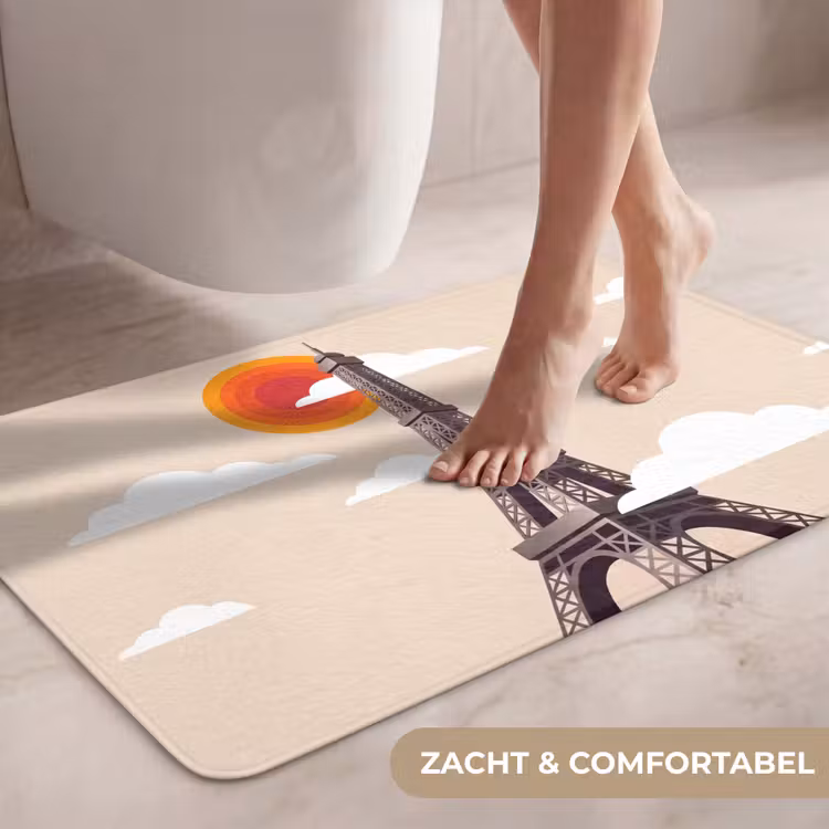 Wc Mat - Eiffeltoren - Zon - Architectuur - Abstract - Beige — 7