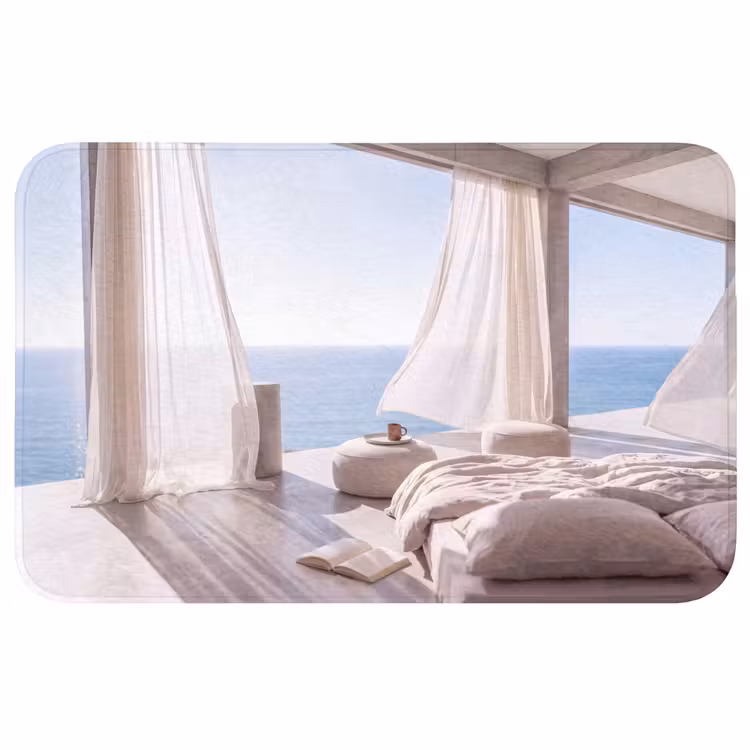 Wc Mat - Interieur - Zeezicht - Modern - Rust - Beige — 1