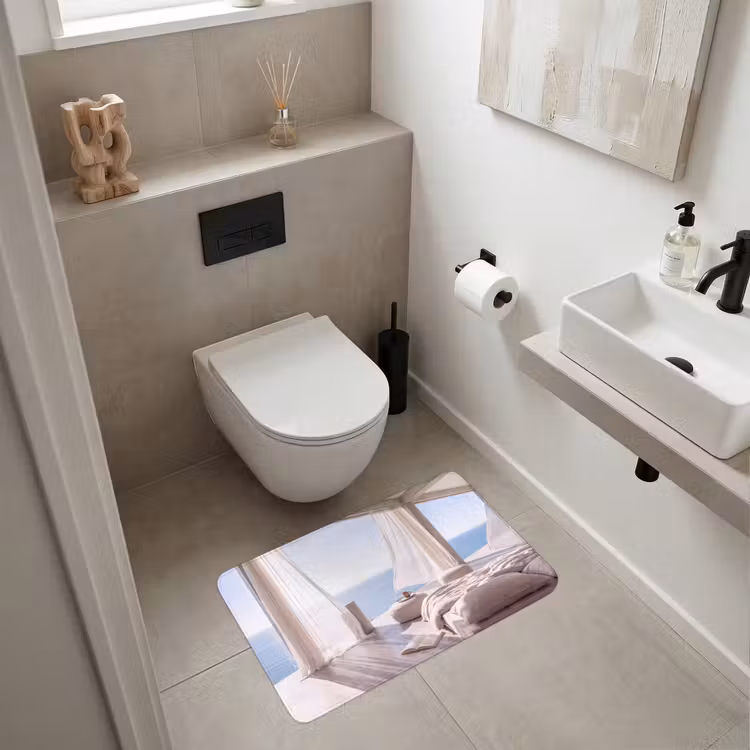 Wc Mat - Interieur - Zeezicht - Modern - Rust - Beige — 6