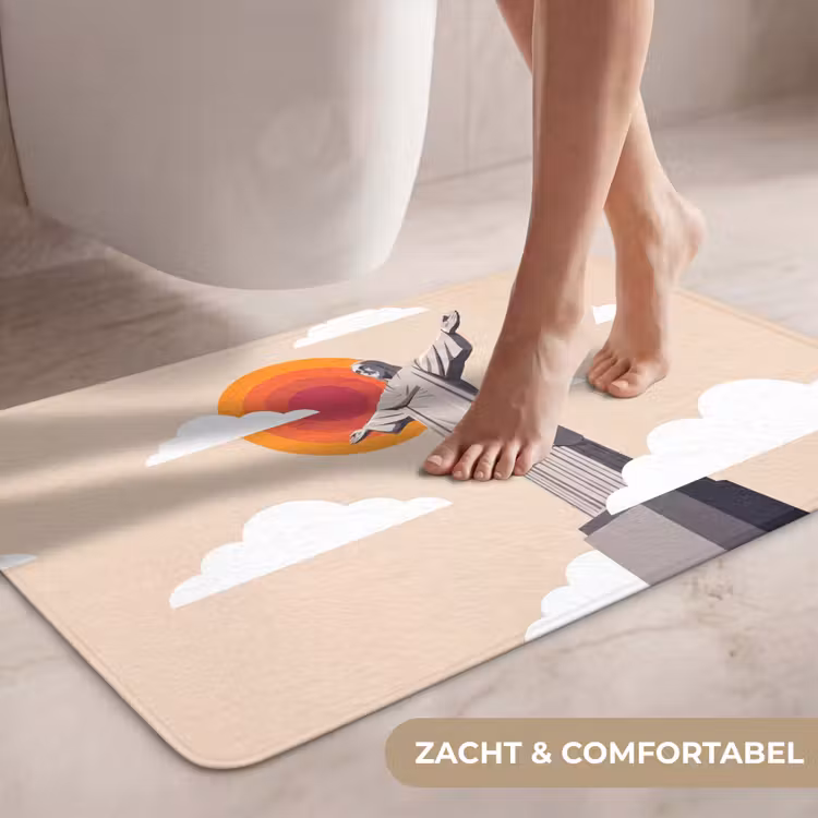 Wc Mat - Monument - Stad - Zonsondergang - Minimalistisch - Oranje — 7