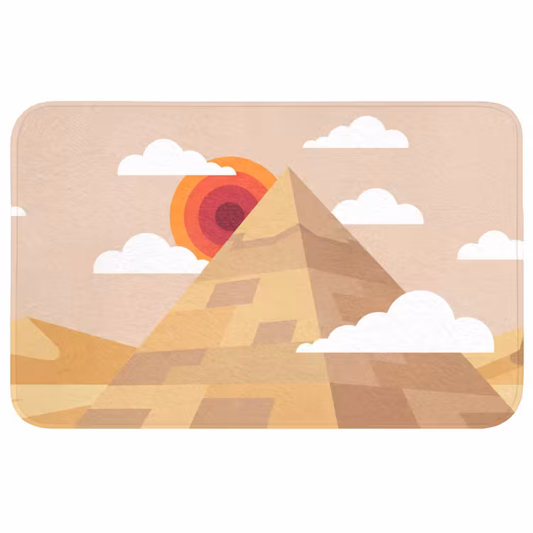 Wc Mat - Piramide - Zon - Woestijn - Modern - Oranje — 1