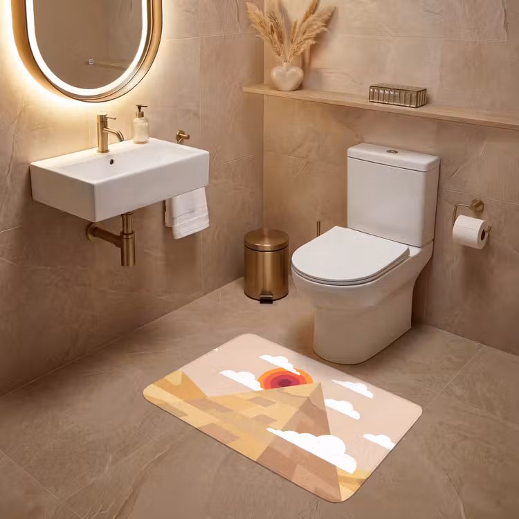 Wc Mat - Piramide - Zon - Woestijn - Modern - Oranje — 4