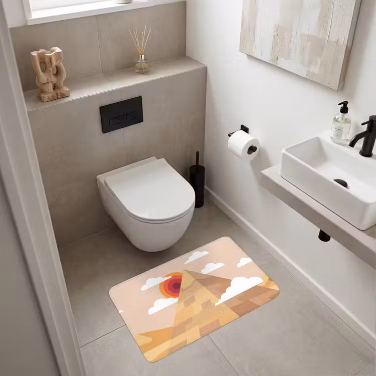 Wc Mat - Piramide - Zon - Woestijn - Modern - Oranje — 6