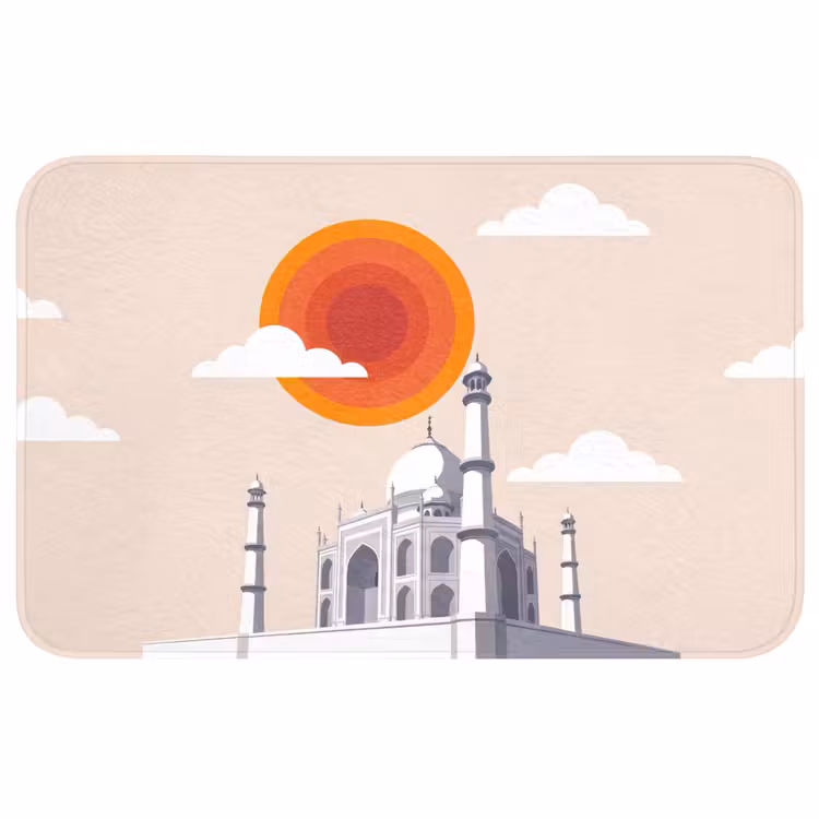 Wc Mat - Taj Mahal - Zon - Koepel - Architectuur - India - Grafisch — 1