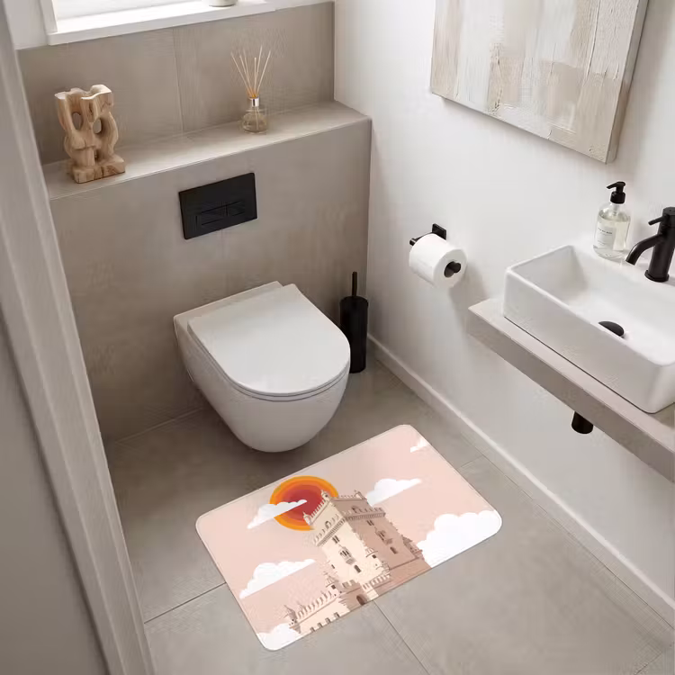 Wc Mat - Toren - Rivier - Architectuur - Modern - Oranje — 6