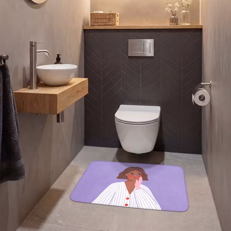 Wc Mat - Vrouw - Gezicht - Mensen - Abstract - Kleurrijk — 2