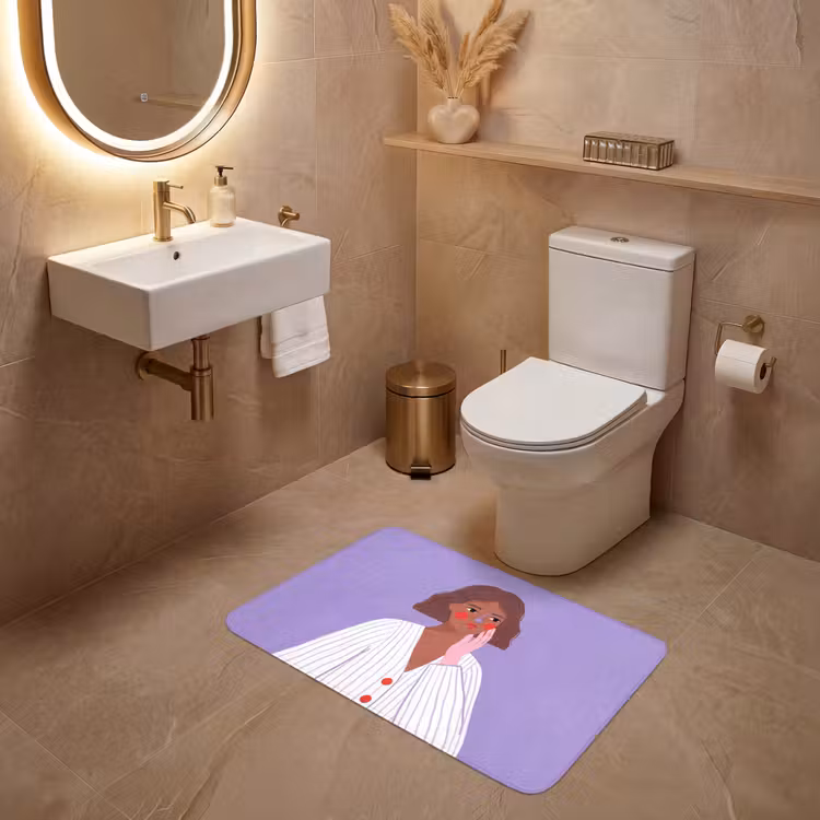 Wc Mat - Vrouw - Gezicht - Mensen - Abstract - Kleurrijk — 4