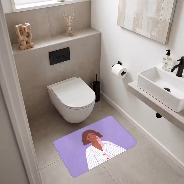 Wc Mat - Vrouw - Gezicht - Mensen - Abstract - Kleurrijk — 6